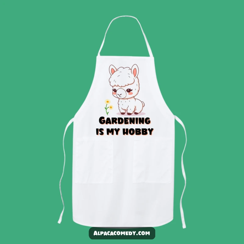 Funny Kawaii Alpaca Daisy Apron - Kitchen Humor for Chefs