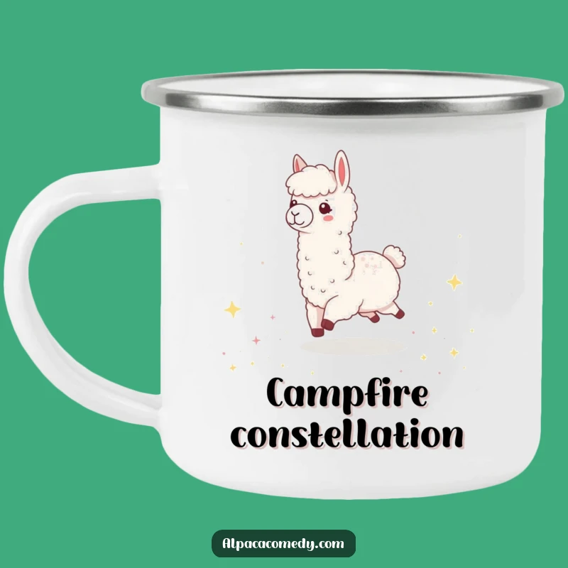 Funny Kawaii Alpaca Star Camping Mug - Adventure Under the Stars!