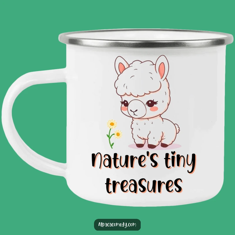 Funny Kawaii Alpaca Daisy Camping Mug - Adventure Humor Drinkware