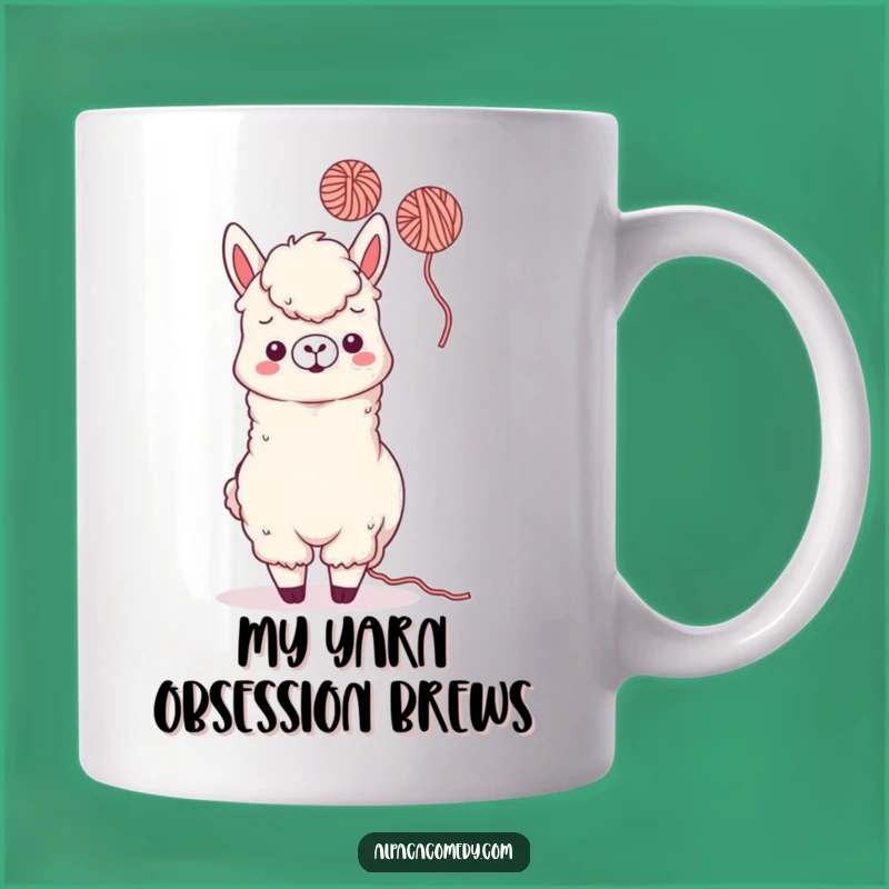 Funny Kawaii Alpaca Yarn Toss Mug - Playful Fun, Perfect Humorous Gift