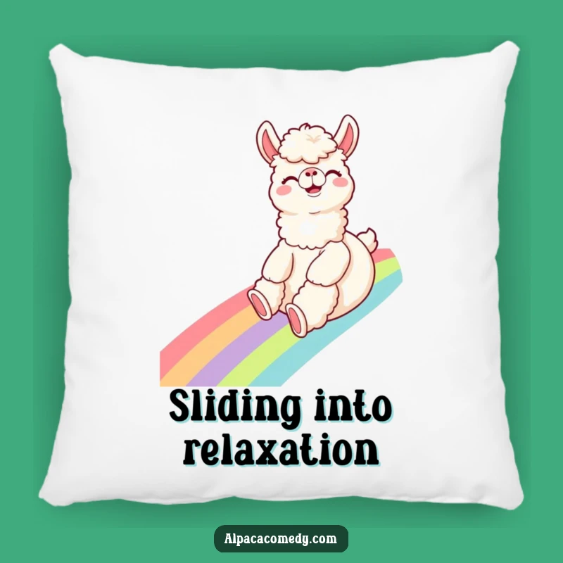 Funny Alpaca Rainbow Slide Pillow: Cozy Comfort with Giggling Joy