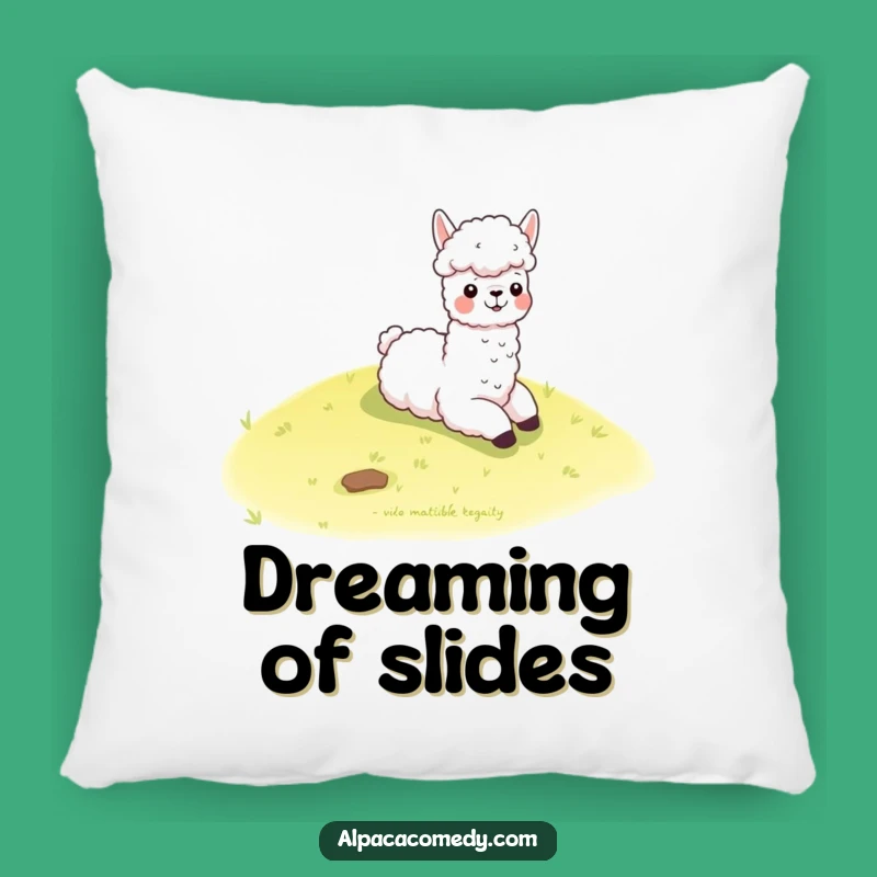 Funny Kawaii Alpaca Hill Slide Pillow - Soft & Humorous Comfort