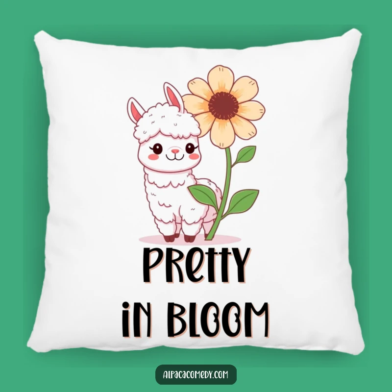 Funny Kawaii Alpaca Flower Pillow - Cozy Smiles Guaranteed!