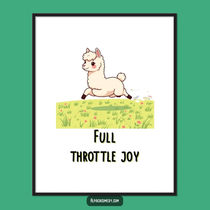 Instantly capture the thrill of motion with this funny alpaca digital art. The galloping design brings energetic vibes.
