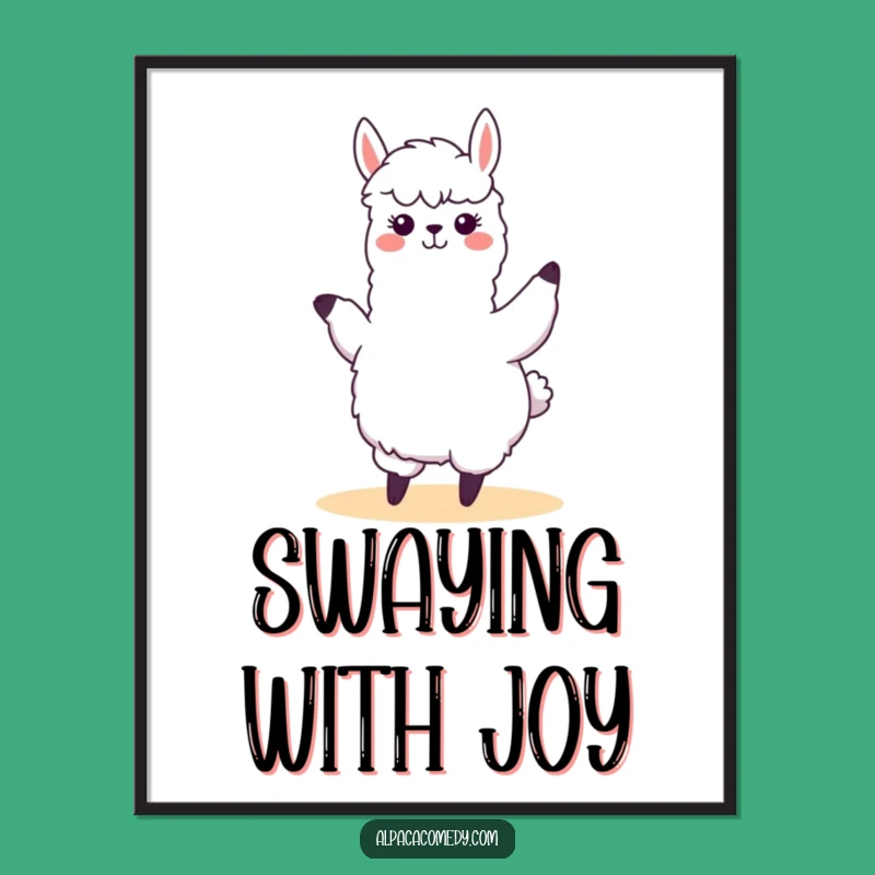 Funny Kawaii Alpaca Dance Digital Art - Instant Joyful Decor