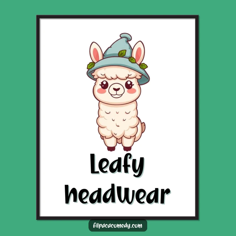 Funny Kawaii Alpaca Hat Digital Art - Instant Stylish Decor