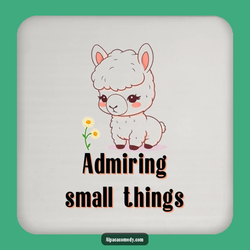 Funny Kawaii Alpaca Daisy Coaster - Protect Surfaces with Humor