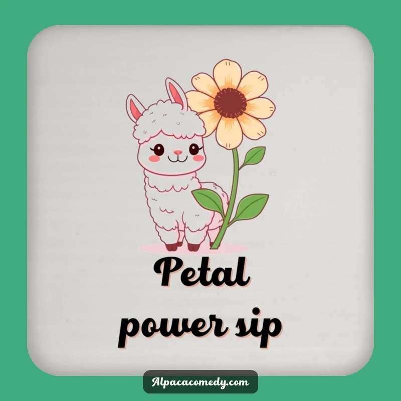 Funny Kawaii Alpaca Flower Coaster - Cheers to Blooms!