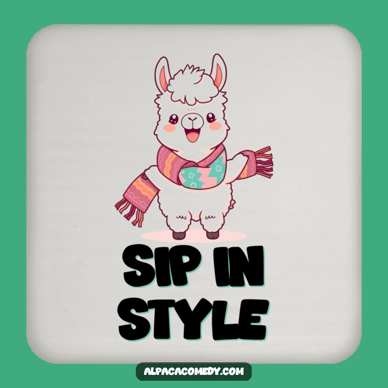 Funny Kawaii Alpaca Coaster - Protect Surfaces with Pride!
