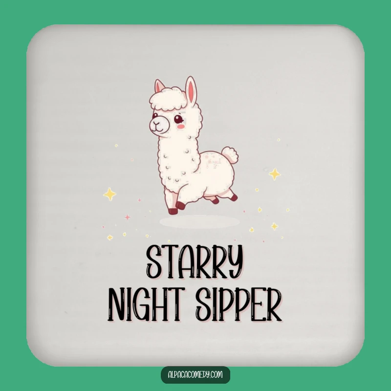 Funny Kawaii Alpaca Star Coaster - Protect Your Space!