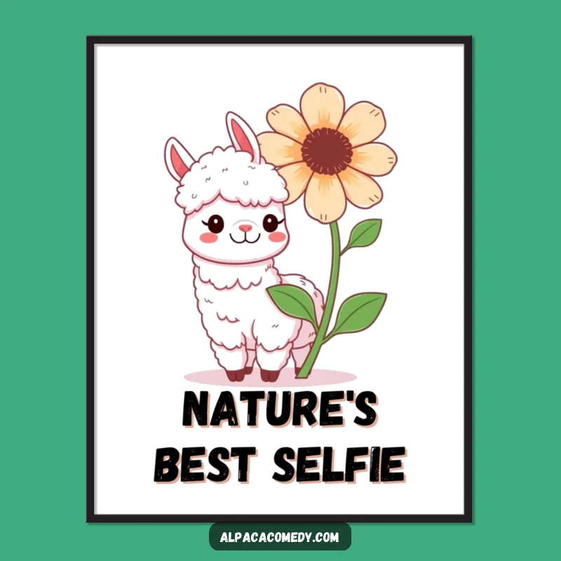 Funny Kawaii Alpaca Flower Poster - Brighten Your Walls!