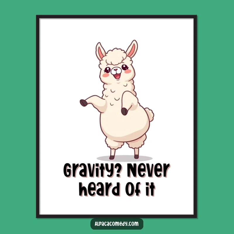 Funny Alpaca Cartwheel Poster: Joyful Wall Art for a Spirited Atmosphere