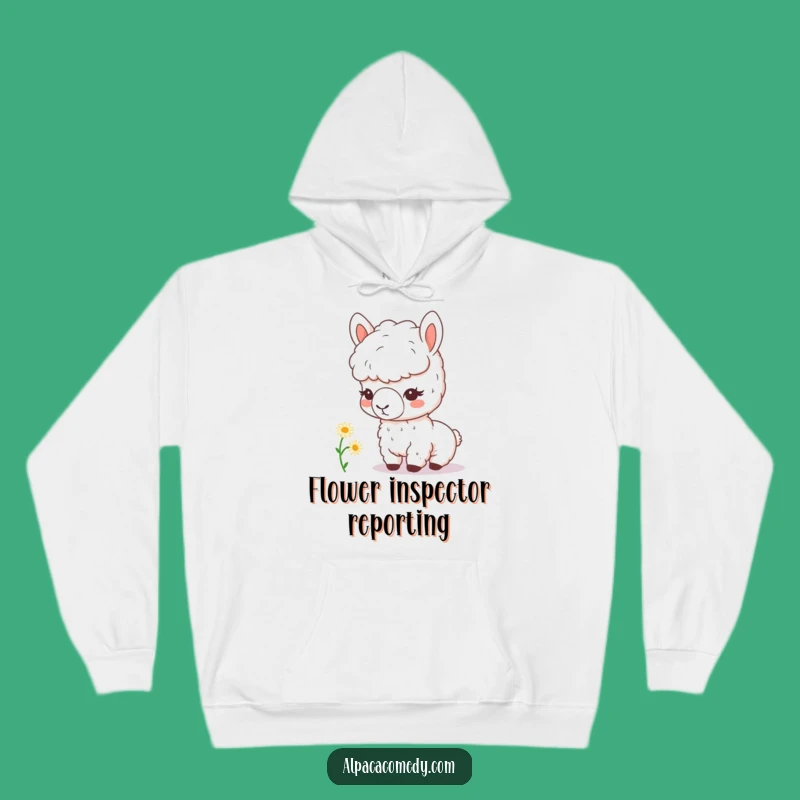 Cozy Funny Kawaii Alpaca Daisy Hoodie - Warm & Humorous Gift