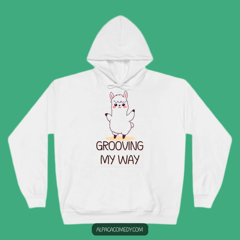 Cozy Funny Kawaii Alpaca Dance Hoodie - Warm & Humorous Fun