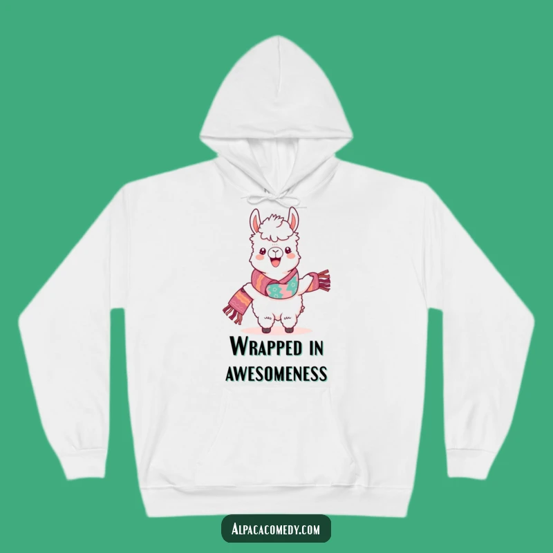 Cozy Funny Kawaii Alpaca Hoodie - Show Off Your Scarf Style!