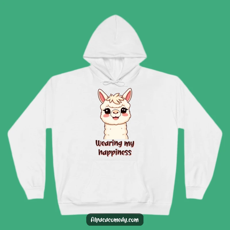 Funny Kawaii Alpaca Smile Hoodie - Cozy Welcoming Comfort, Humorous Gift