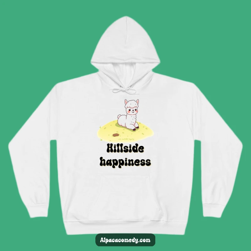 Cozy Funny Kawaii Alpaca Hill Slide Hoodie - Warm & Humorous Apparel