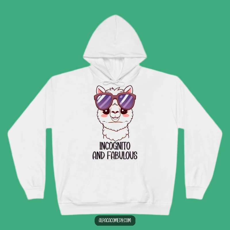 Funny Kawaii Alpaca Sunglasses Hoodie - Cool & Happy, Cozy Humorous Gift