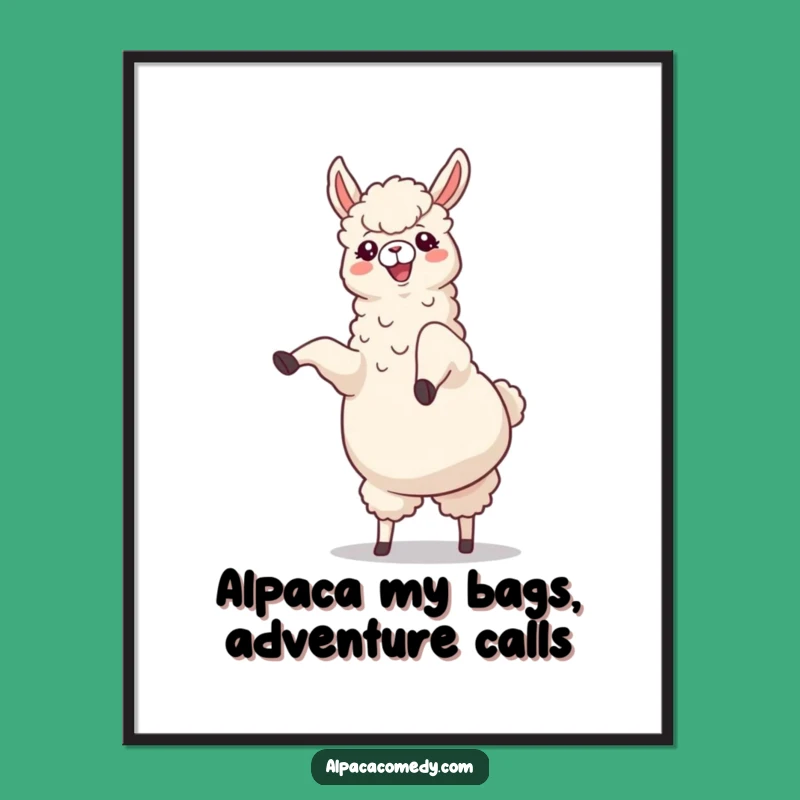 Free Printable Wall Art: Funny Alpaca Cartwheel Humorous Downloadable Decor