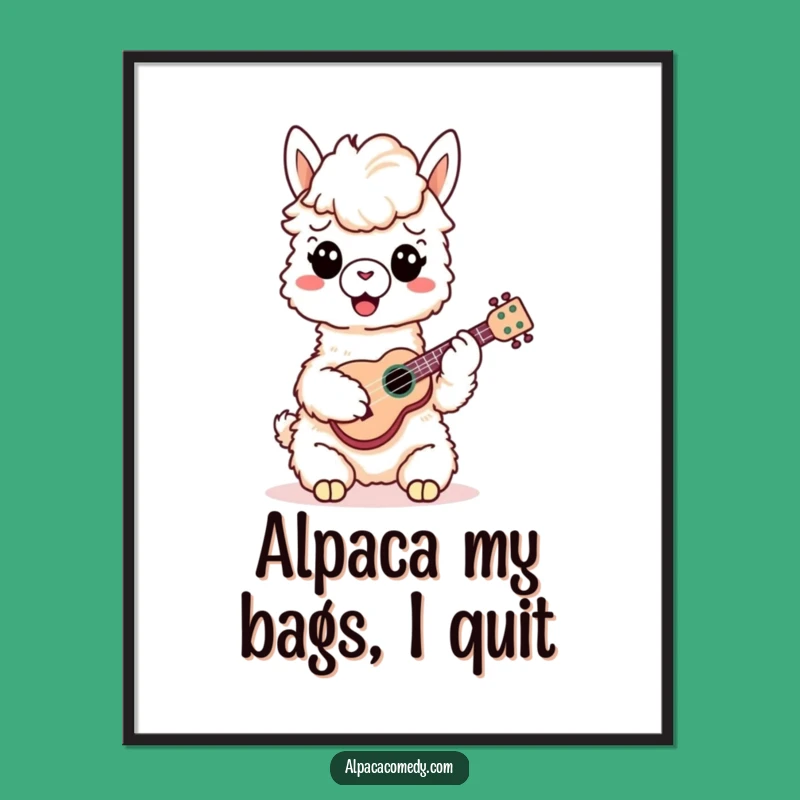 Free Printable Wall Art: Cheerful Alpaca Musician, Funny Downloadable Decor