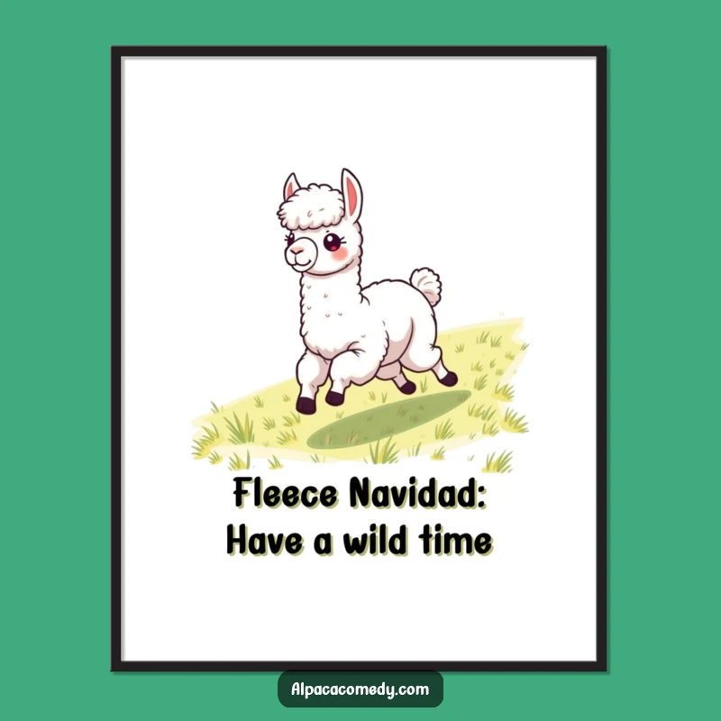 Funny Free Printable Alpaca Galloping Wall Art - Hilarious Downloadable Art Print