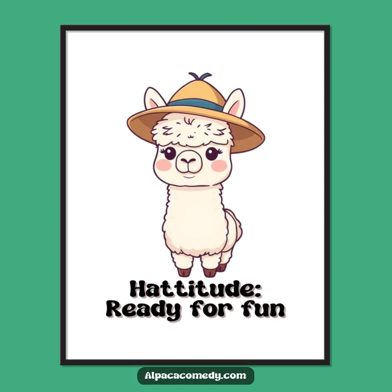 Funny Free Printable Alpaca Hat Wall Art - Whimsical Downloadable Art