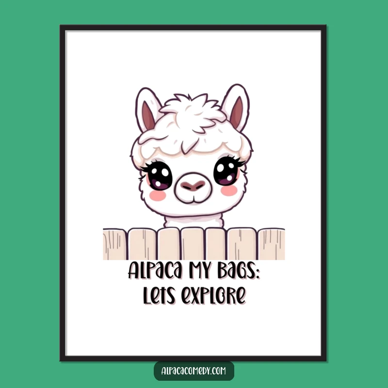 Funny Free Printable Alpaca Peeking Wall Art - Whimsical Downloadable Art