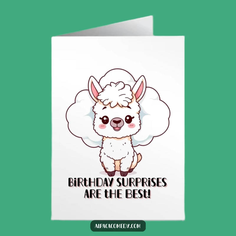 Free Printable Birthday Card: Sneaky Alpaca, Funny Downloadable Gift