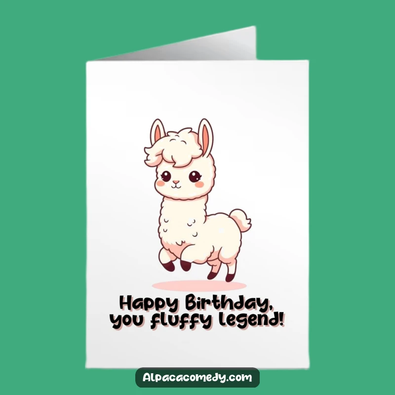 Free Printable Funny Alpaca Birthday Card: Prancing Kawaii Alpaca for a Joyful Celebration