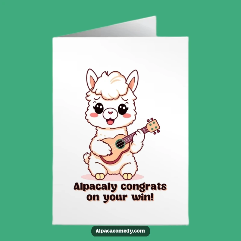 Free Printable Congrats Card: Happy Alpaca Musician, Funny Downloadable Gift