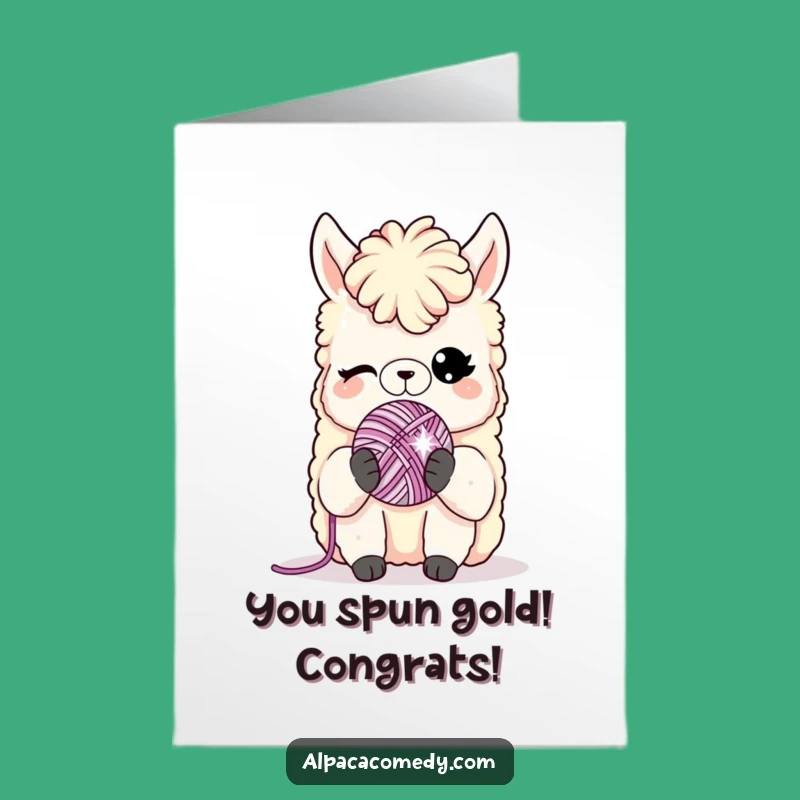 Free Printable Alpaca Congratulations Card: Witty Yarn Ball Design for a Clever, Downloadable Gift