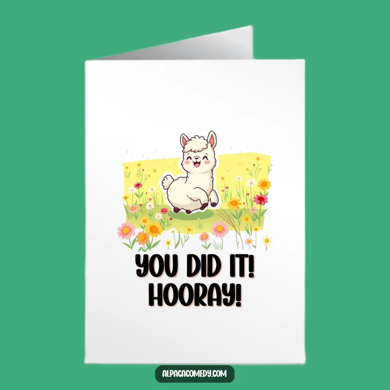 Free Printable Congratulations Alpaca Card: Celebrate with Rolling Laughter!