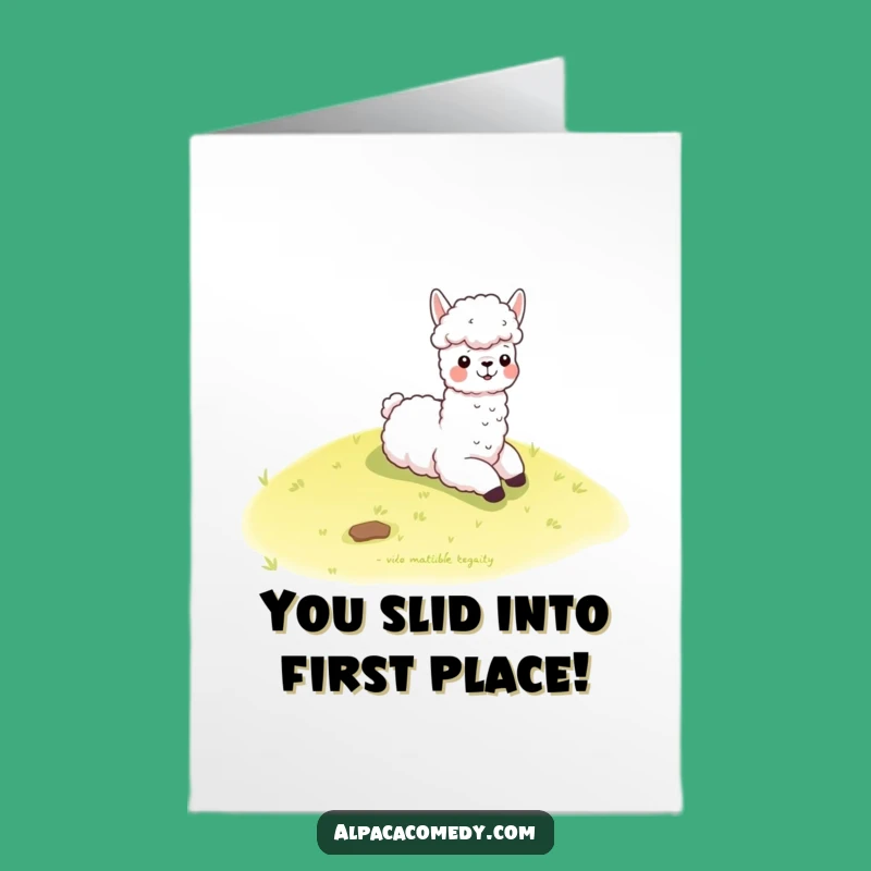 Kawaii Alpaca Congratulations Card - Free Printable Hill Slide
