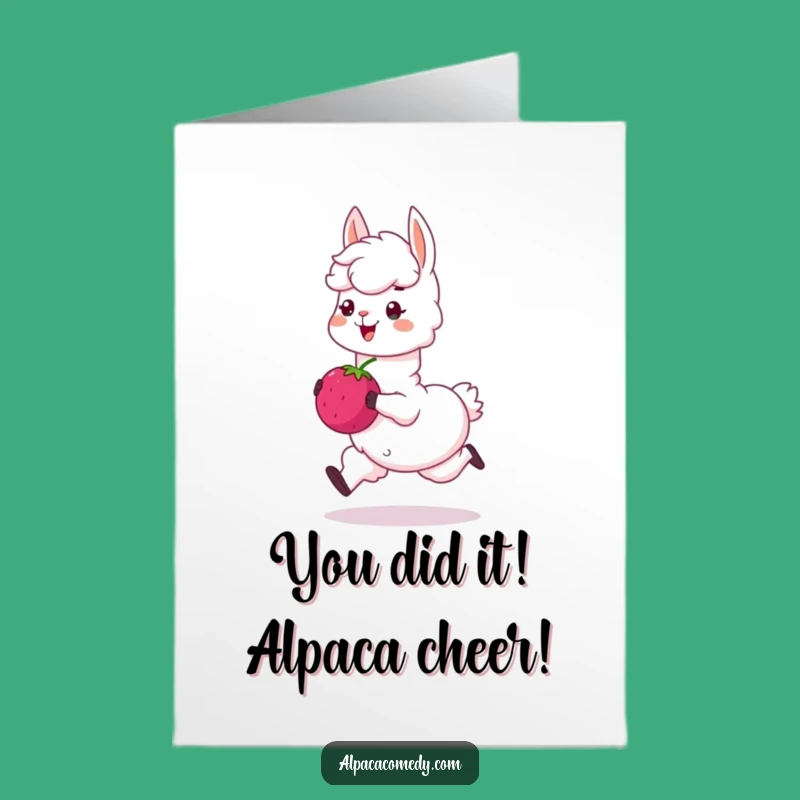 Free Printable Alpaca Congratulations Card: Humorous Berry Design for a Sweet, Downloadable Gift