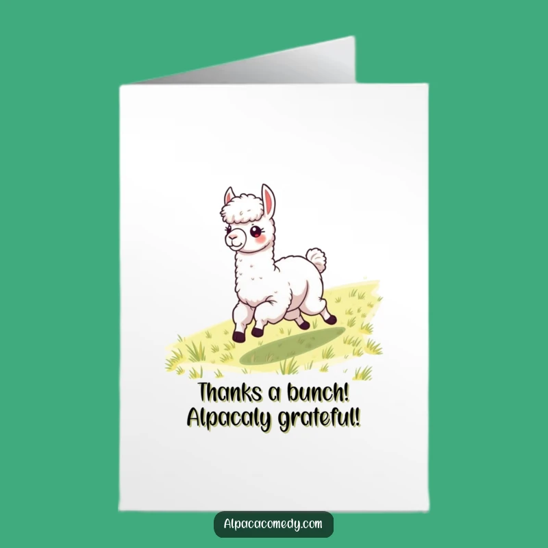 Free Printable Funny Alpaca Galloping Thank You Card - Heartfelt Downloadable Gift