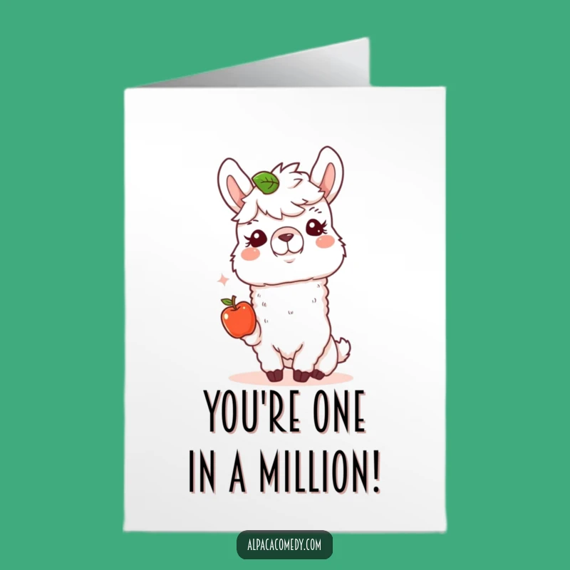 Free Printable Thank You Card: Apple Offering Alpaca, Funny Downloadable Gift