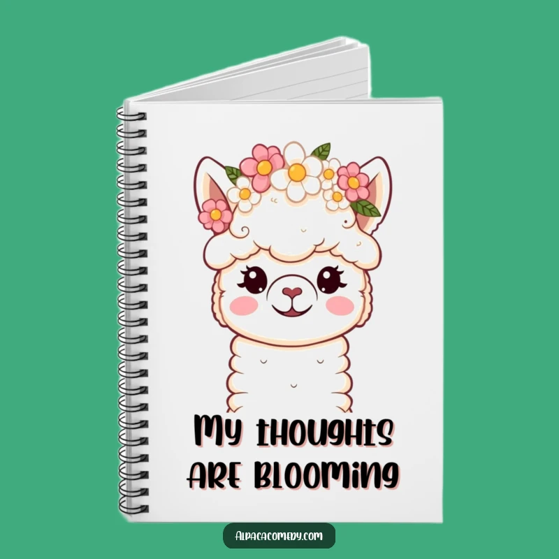 Record your thoughts, dreams, and inspirations in this lovely funny kawaii alpaca notebook. Perfect for journaling with a touch of floral flair.