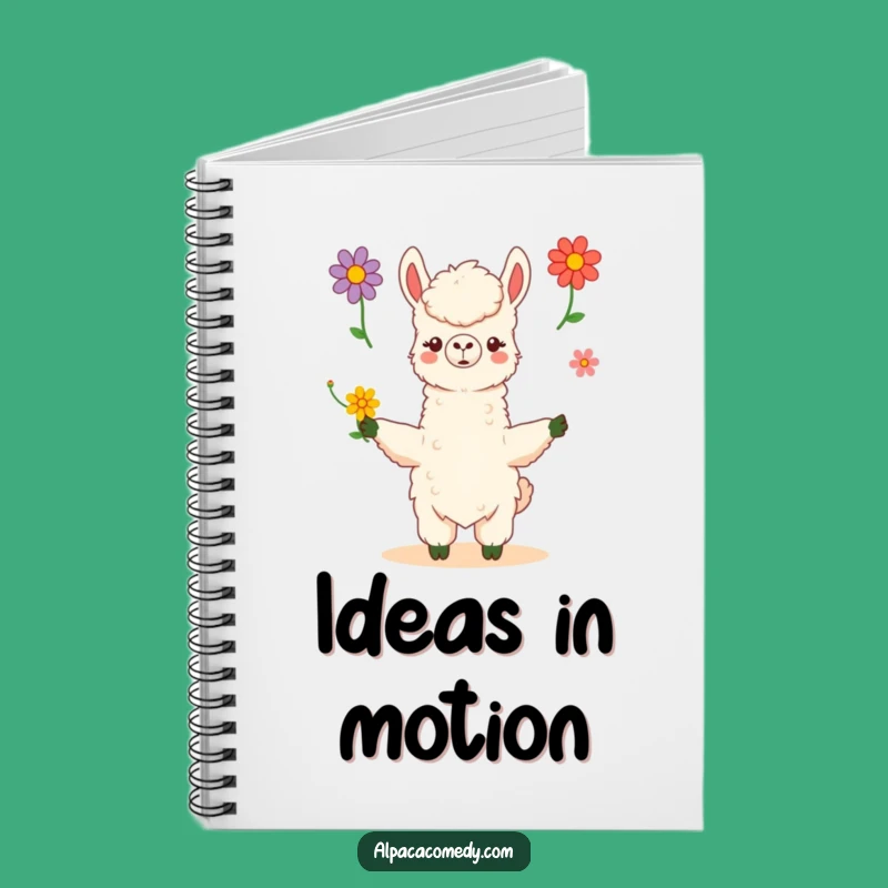 Funny Kawaii Alpaca Flower Juggling Notebook - Creative & Humorous Journal