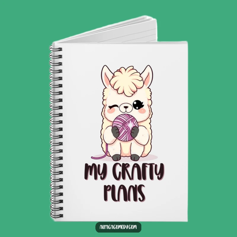 Funny Alpaca Yarn Wink Notebook: Journal Your Ideas with Playful Alpaca Art