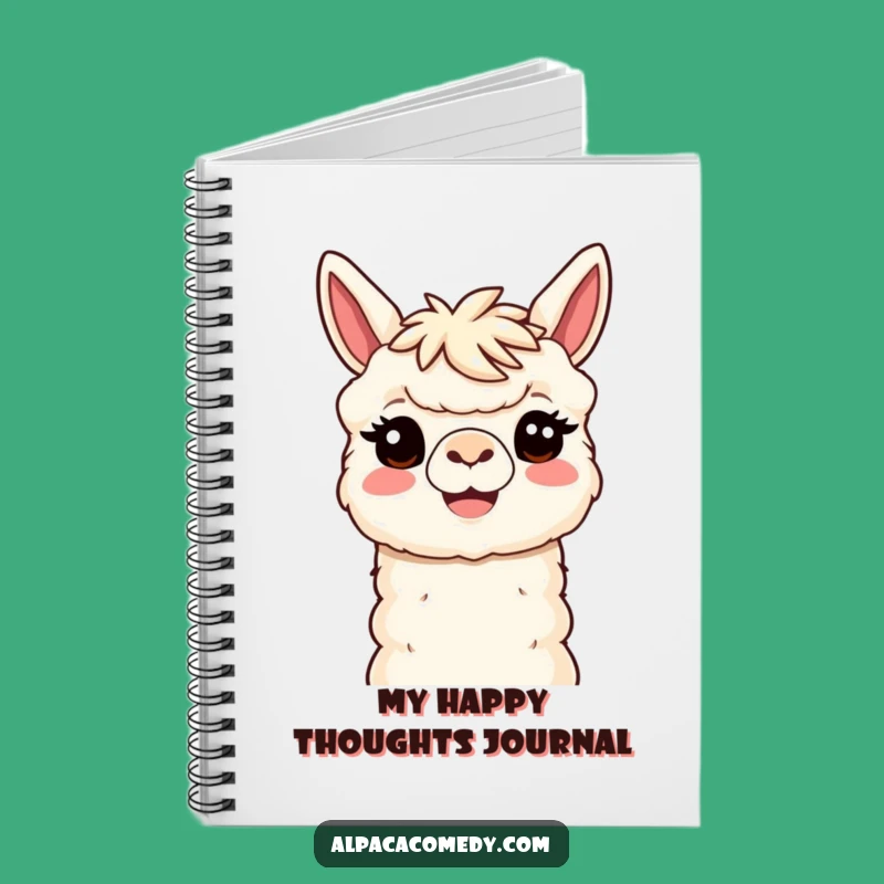 Funny Kawaii Alpaca Smile Notebook - Welcoming Notes, Cute Humorous Journal