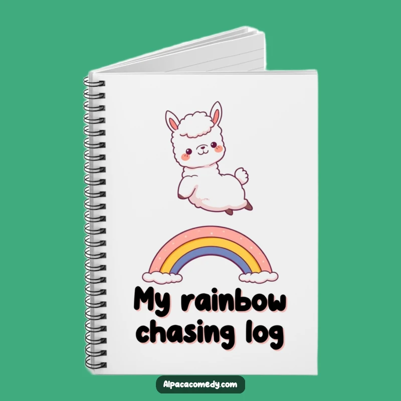 Funny Kawaii Alpaca Rainbow Jump Notebook - Joyful Notes, Cute Humorous Journal