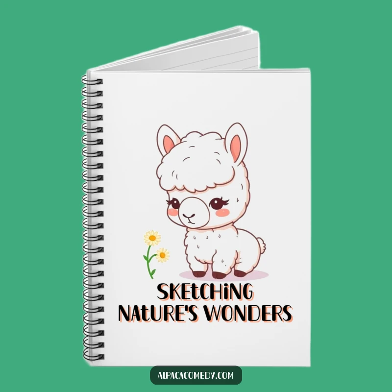 Funny Kawaii Alpaca Daisy Notebook - Jot Down Ideas with Humor