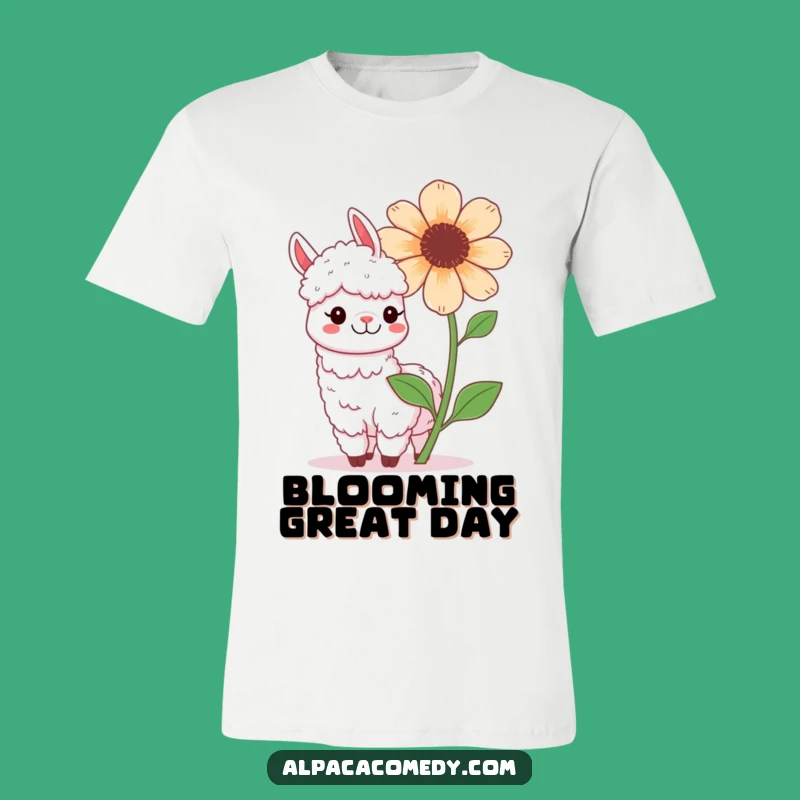Funny Kawaii Alpaca Flower Pose T-Shirt - Wear a Smile!
