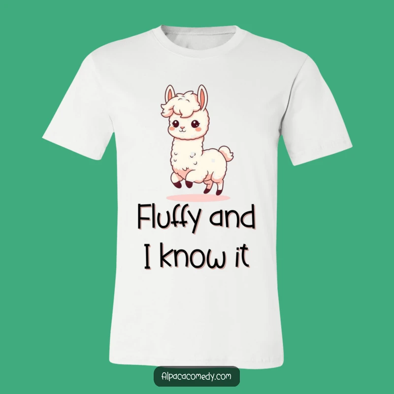Funny Kawaii Alpaca T-Shirt - Fluffy Mane Prancing Graphic Tee, Hilarious Gift