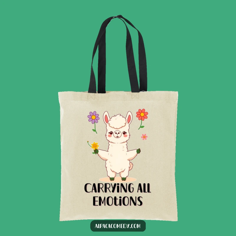 Funny Kawaii Alpaca Flower Juggling Tote Bag - Cute & Practical