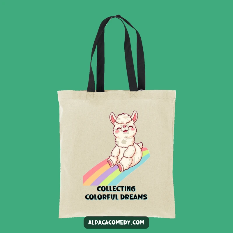 Funny Alpaca Rainbow Slide Tote Bag: Carry Your Giggles Everywhere