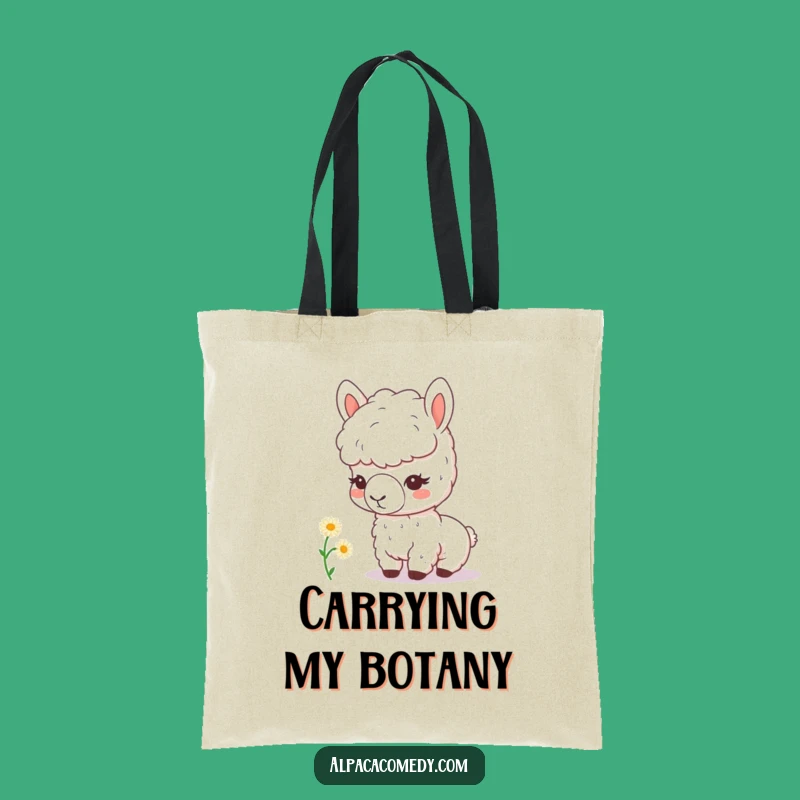 Funny Kawaii Alpaca Daisy Tote Bag - Cute & Practical Humorous Bag