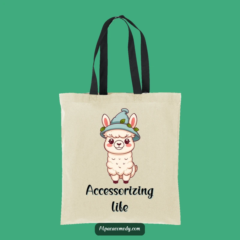 Funny Kawaii Alpaca Hat Tote Bag - Stylish & Humorous Carryall